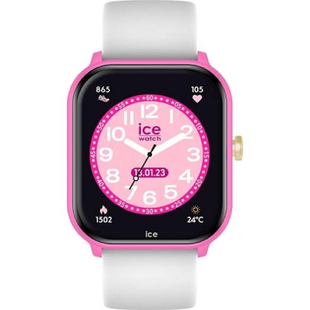 ICE smart junior 2.0 - Feltűnő pink, fehér 1.75, gyerek okosóra - 36 mm (022798)