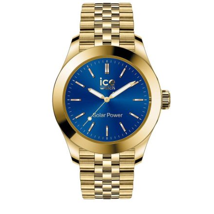 ICE Steel Solar - Arany, kék férfi karóra - 41 mm - (023798)