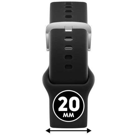 ICE smart 2.0, 1.7 és ICE 3.0 - Fekete, ezüst szilikon szíj - (025043)