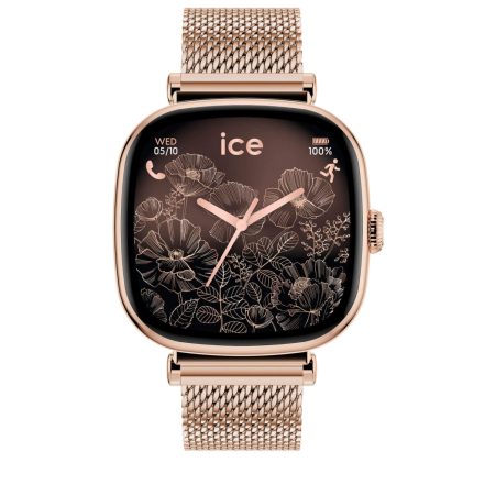 ICE Smart SQ 2.0 - 1.7 AMOLED - Rozé arany milanese szíjas, női okosóra - 37 mm (025233)