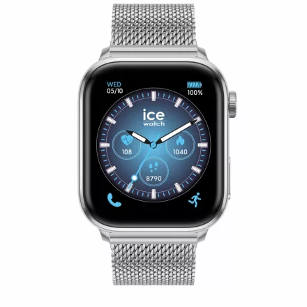 ICE Smart 3.0 - 1.78 AMOLED - GPS - Ezüst milanese szíjas, unisex okosóra - 36 mm (025803)