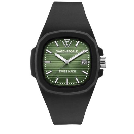 WATCHPEOPLE WP4 - Fekete időtlen zöld, férfi karóra - 44 mm - (700334)