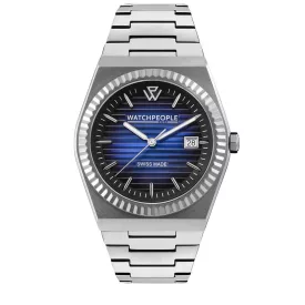   WATCHPEOPLE WP1 - Ezüst, kék, unisex karóra - 41 mm - (700389)
