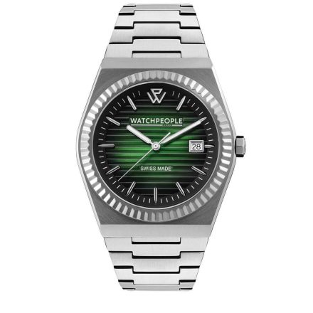 WATCHPEOPLE WP1 - Ezüst, zöld, unisex karóra - 41 mm - (700390)