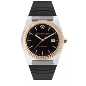   WATCHPEOPLE WP1 - Fekete, rozé arany, unisex karóra - 41 mm - (700405)