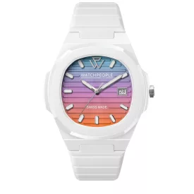   WATCHPEOPLE WP7 - Fehér szivárvány, női karóra - 43 mm - (700929)