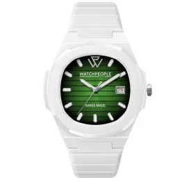   WATCHPEOPLE WP7 - Fehér, zöld, unisex karóra - 43 mm - (700932)
