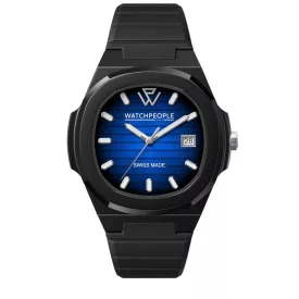   WATCHPEOPLE WP7 - Fekete, kék, unisex karóra - 43 mm - (700935)