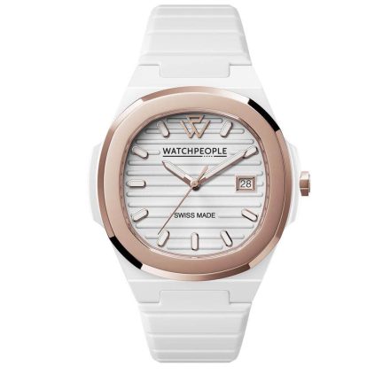 WATCHPEOPLE WP7 - Fehér, rozé arany, női karóra - 43 mm - (700939)
