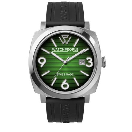 WATCHPEOPLE WP2 - Fekete, zöld, ezüst, férfi karóra - 45 mm - (700987)