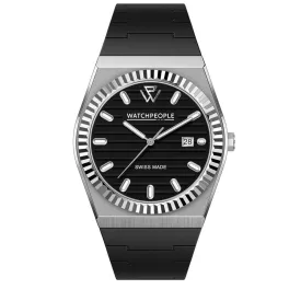   WATCHPEOPLE WP1 - Fekete, ezüst, unisex karóra - 41 mm - (701171)