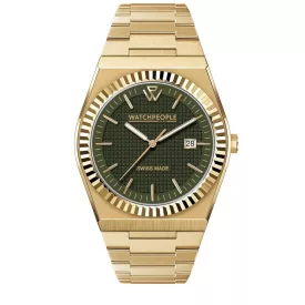   WATCHPEOPLE WP1 - Arany, zöld, unisex karóra - 41 mm - (701186)