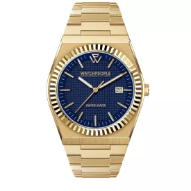   WATCHPEOPLE WP1 - Arany, kék, unisex karóra - 41 mm - (701187)