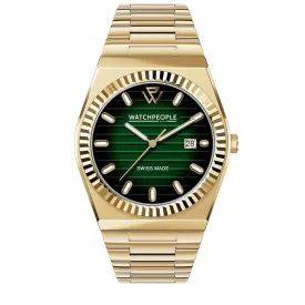   WATCHPEOPLE WP1 - Arany, fekete, zöld, unisex karóra - 41 mm - (701189)