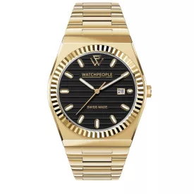   WATCHPEOPLE WP1 - Fekete, arany, unisex karóra - 41 mm - (701190)