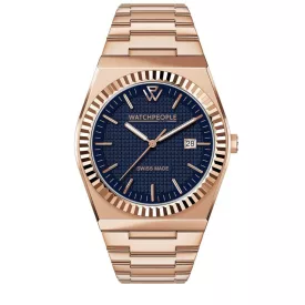   WATCHPEOPLE WP1 - Rozé arany, kék, unisex karóra - 41 mm - (701200)
