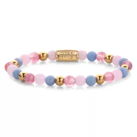   Rebel and Rose - Rózsaszín nyár hangulatok karkötő, unisex divatékszer - (RR-60055-G-XS)
