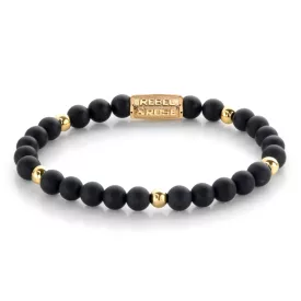   Rebel and Rose - Matt fekete Madonna, arany  karkötő, unisex divatékszer - (RR-60078-G-XS)