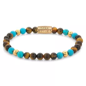   Rebel and Rose -Türkiz Tigris 18ct arany ionbevonatos karkötő, unisex divatékszer - (RR-60104-G-XS)