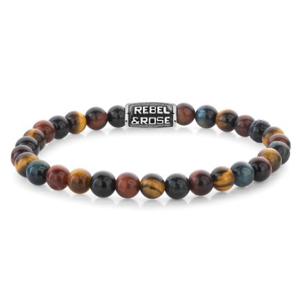 Rebel and Rose -Ki fél a tigristől évjárat féldrágaköves karkötő, unisex divatékszer - (RR-60115-V-S)