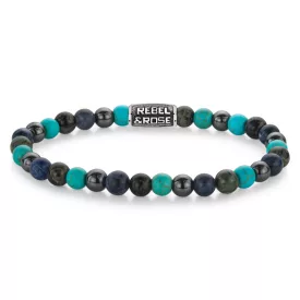   Rebel and Rose -Kék éjszakák évjárat féldrágaköves karkötő, unisex divatékszer - (RR-60132-V-XS)