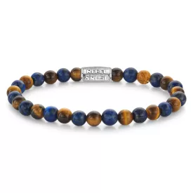   Rebel and Rose -Tigris Lapis mix féldrágaköves karkötő, unisex divatékszer - (RR-60133-S-XS)